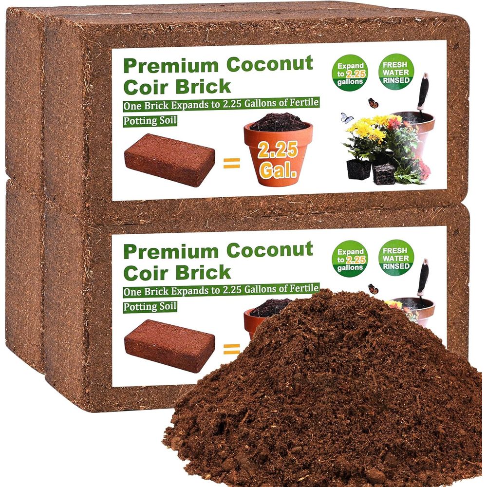 Substrate Coconut Fiber - 유기농 코코넛 코이어 4개 압축 브릭,