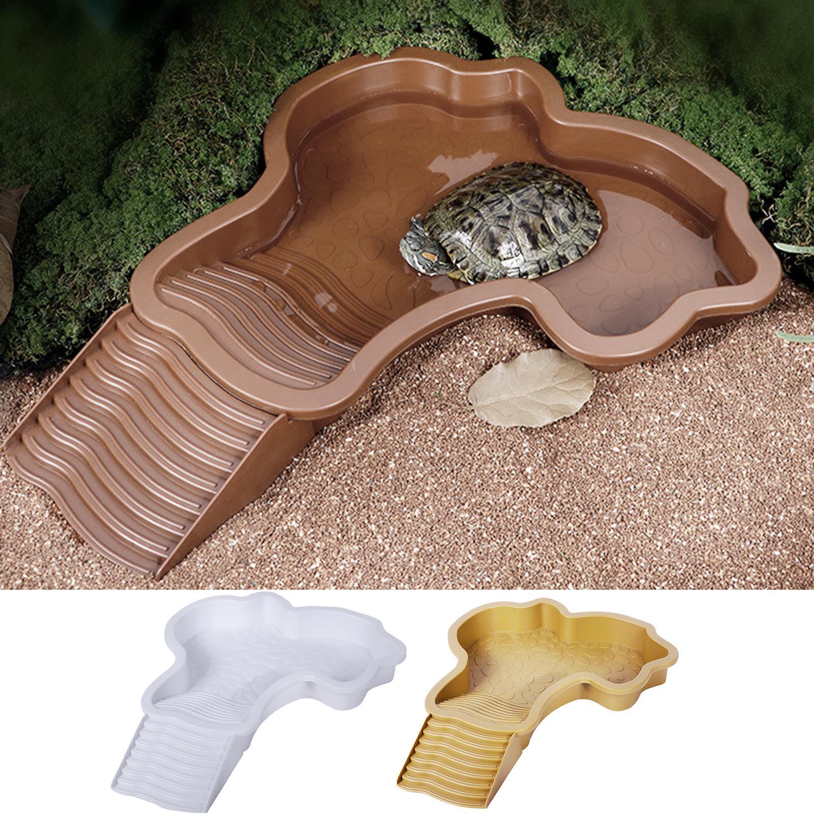 Water Dish Reptile - 뱀 목욕통 경사로 포함 거북이 목욕통