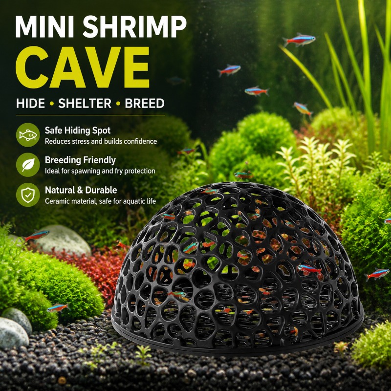 Hide Cave Ceramic - 미니 다공성 세라믹 새우 동굴 베타