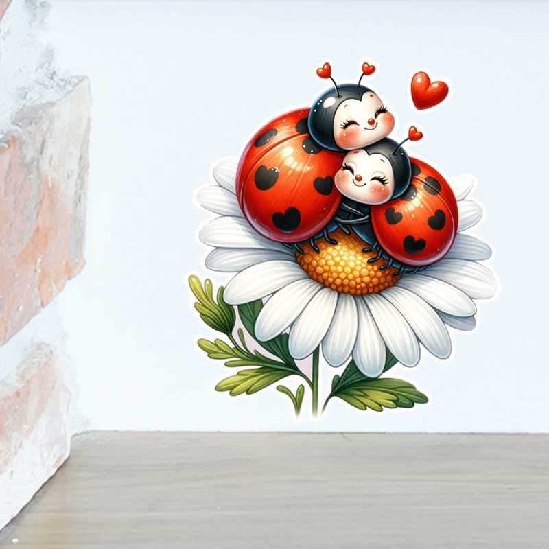Pvc Panel Background - 귀여운 무당벌레 벽 스티커 거실 소파