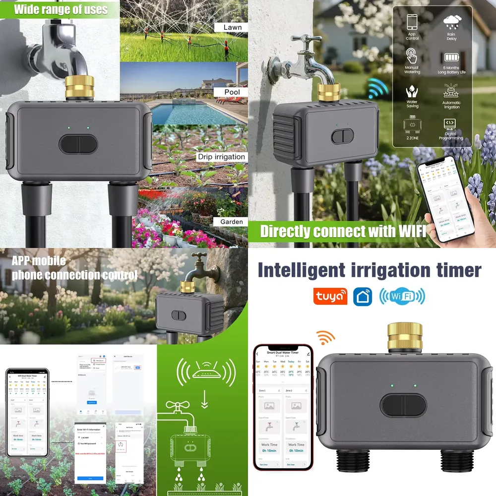 Timer Dual Outlet - WAP01 WiFi 앱 제어 듀얼 호스