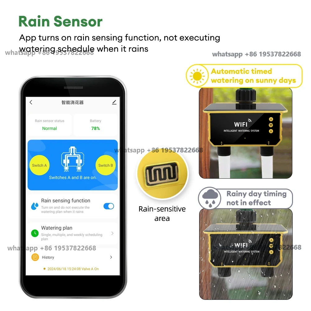 Timer Dual Outlet - WiFi 태양광 타이머 듀얼 워터 밸브