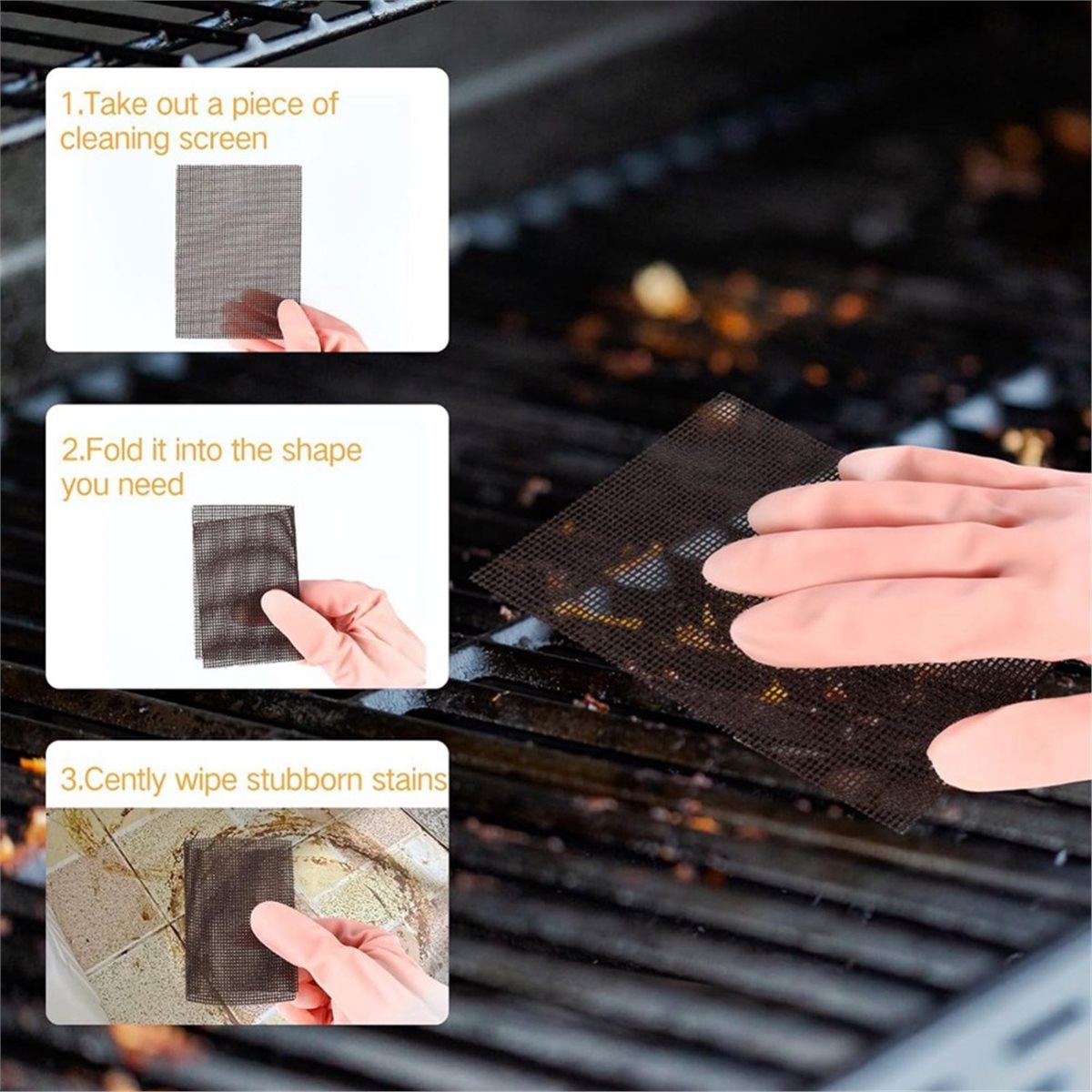 Screen Top Mesh - 100팩 그리들 4x5.5인치 스크린 그릴 청소용