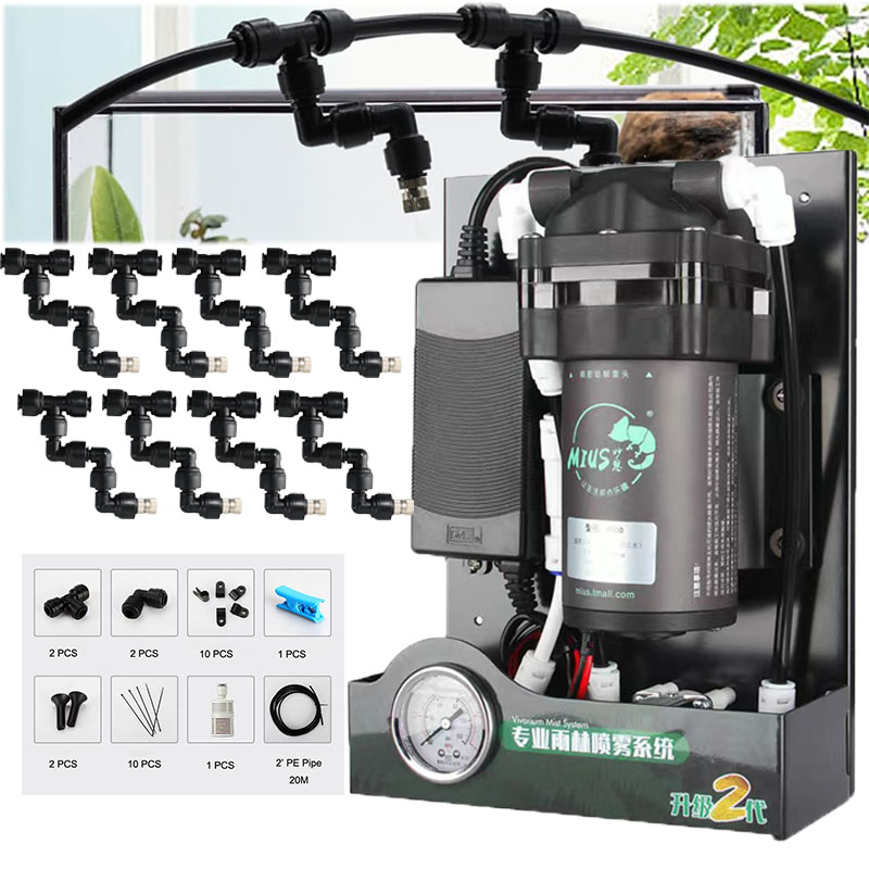 Misting Nozzle Reptile - 360도 조절 가능한 펌프가 포함된 파충류