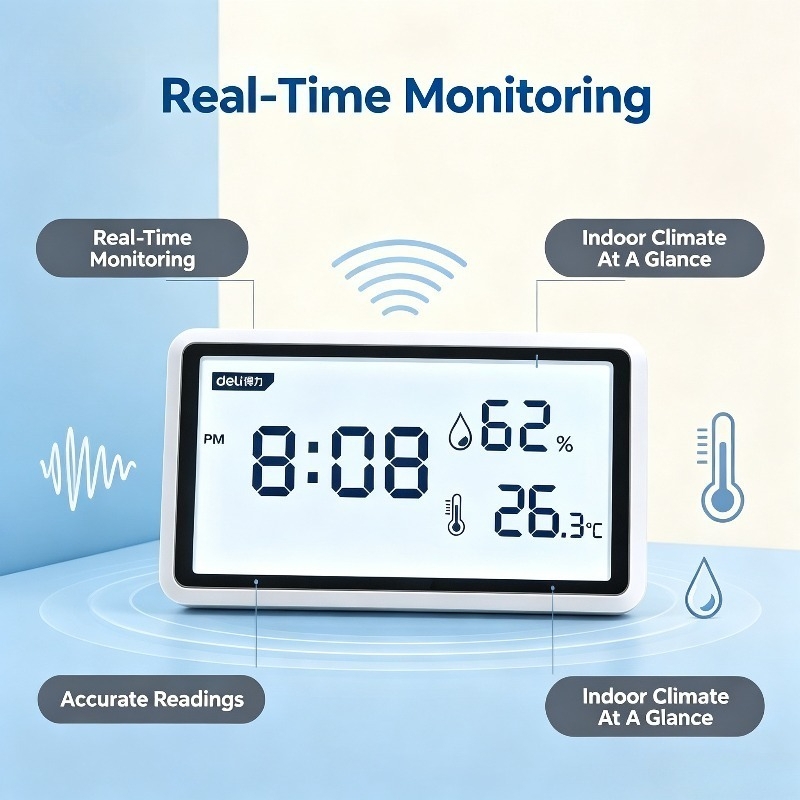 델리 전자 온도계 습도계 기상 관측소 테이블 시계 기능 - Digital Hygrometer Probe 리뷰 및 가격