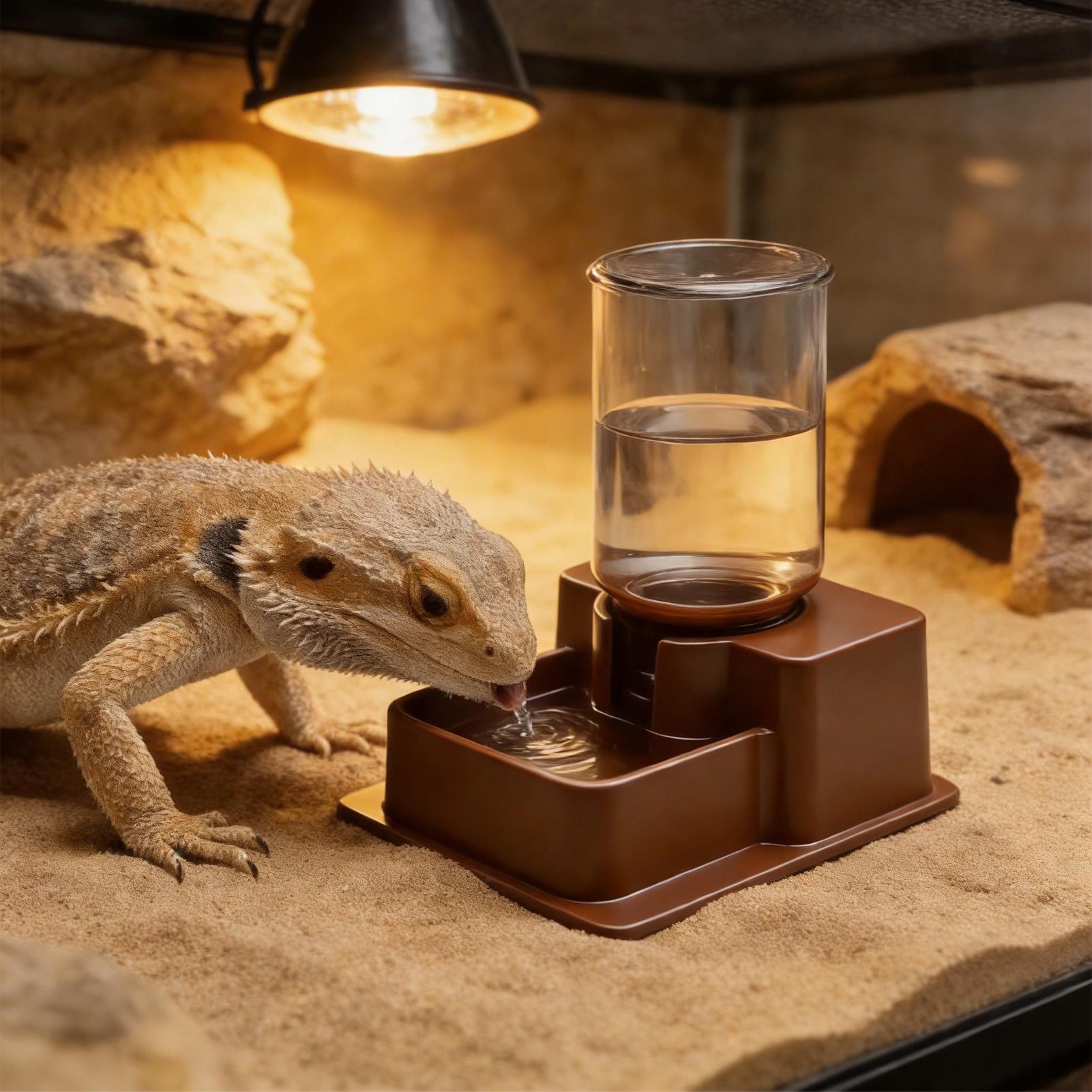 자동 파충류 물통 재사용 가능 용기 독창적인 급수기 장 - Water Dish Reptile 리뷰 및 가격