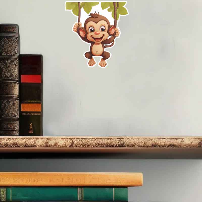 귀여운 작은 원숭이 거실 배경 장식 벽 스티커 자체 접 - Pvc Panel Background 리뷰 및 가격