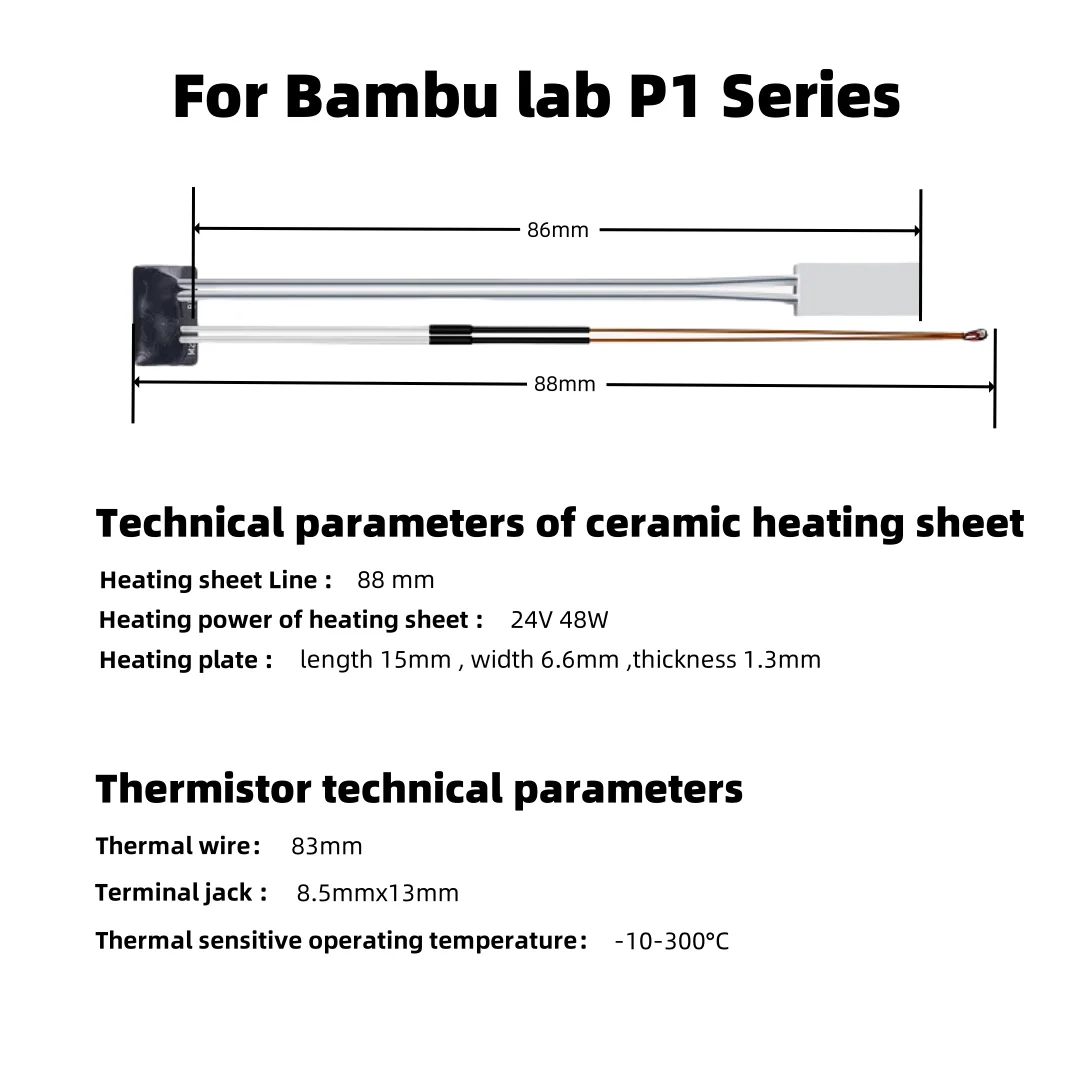 Bambu lab P1P P1S 핫엔드 세라믹 카트리지 - Ceramic Heat Emitter 리뷰 및 가격