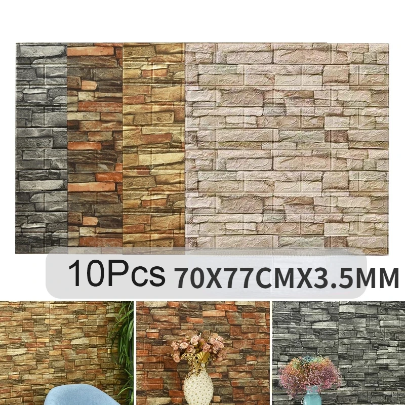 자체 접착 3D 벽돌 벽 스티커 장식 폼 방수 벽 커버 - Pvc Panel Background 리뷰 및 가격